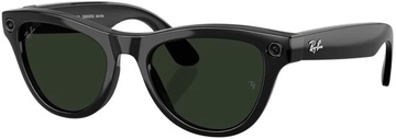 Ray-Ban Meta Skyler Gen2 Stand.Shiny Black Frame/Clear to Graphite Green Transit.Lenses RW4014 601/1M 52-20