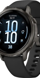 Garmin Venu 4 41 mm Slate with Black Silicone Band (010-03013-02)