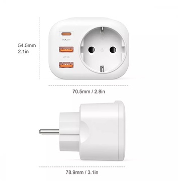 Proove Multifunctional Socket PD-01 EU 1AC (1 Type-C 20W + 2 USB) White