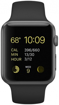 Apple Watch Sport 42mm Space Gray Aluminum Case with Black Sport Band (MJ3T2)