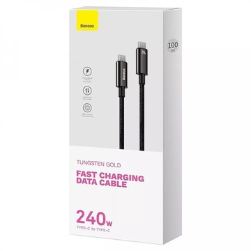 Baseus Tungsten Gold Fast Charging Type-C to Type-C 240W (1m) (CAWJ040001)