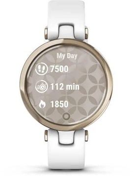 Garmin Lily Cream Gold Bezel with White Case and Silicone Band (010-02384-10)