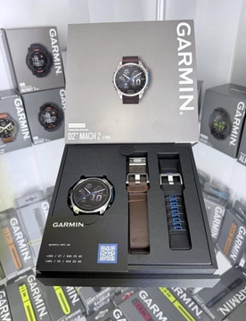 Garmin D2 Mach 2 47mm Titanium w. Oxford Brown Leather Band (010-02904-30/31)