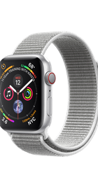 Apple Watch Series 4 GPS + Cellular 44mm Silver Aluminum Case with Seashell Sport Loop (MTUV2, MTVT2)