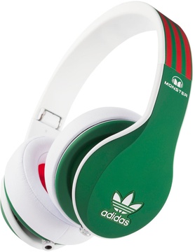 Monster Adidas Originals Limited Over-Ear Green and Red over White