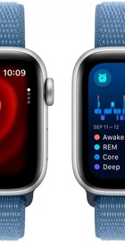 Apple Watch SE 2 GPS 40mm Silver Aluminium Case with Winter Blue Sport Loop (MRE33)