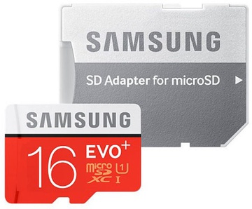 Samsung microSDHC 16GB EVO Plus Class 10 UHS-I + SD Adapter (MB-MC16DA)