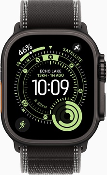 Apple Watch Ultra 3 GPS + Cellular 49mm Black Tit. Case w. Black/Charcoal Trail Loop - M/L (MF1H4)