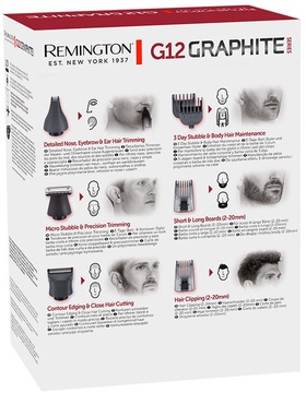 Remington PG2120 G10 Graphite 12-in-1 Multigrooming Kit (43324530100)
