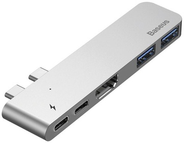 Baseus HUB 2xUsb-C to USB3.0 / HDMI / Type-C Gray