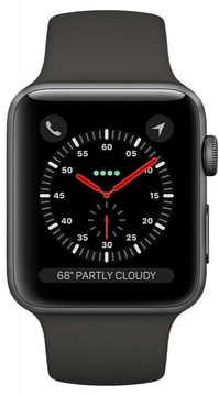 Apple Watch Series 3 GPS + Cellular 42mm Space Gray Aluminum Case w. Gray Sport B. (MR302)