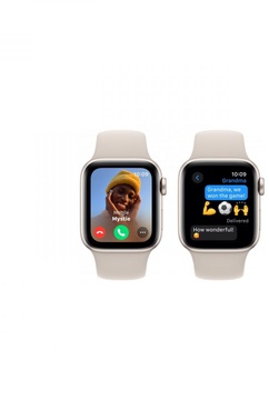 Apple Watch SE 2 GPS 40mm Starlight Aluminium Case with Starlight Sport Band S/M (MR9U3)