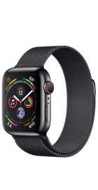 Apple Watch Series 4 GPS + Cellular 40mm Space Black Stainless Steel Case with Space Black Milanese Loop (MTUQ2, MTVM2)