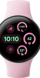 Google Pixel Watch 3 41 mm LTE Polished Silver Aluminum Case/Rose Quartz Active Band