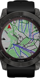 Garmin Fenix 7X Sapphire Solar Carbon Gray DLC Titanium with Black Band (010-02541-10/11/34)