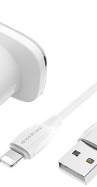 Borofone BZ12 Lasting Power 2USB 2.4A + Lightning White (BZ12BCLW)