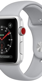 Apple Watch Series 3 GPS + Cellular 42mm Silver Aluminum Case w. Fog Sport B. (MQKM2)