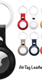 Apple AirTag Leather Key Ring Orange