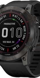 Garmin Fenix 7X Sapphire Solar Carbon Gray DLC Titanium with Black Band (010-02541-10/11/34)