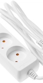 2E 3 розетки, 1.8м, білий (2E-U03M1.8)