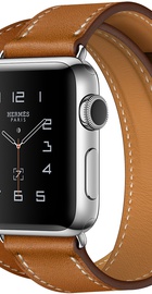 Apple Watch Hermes 38mm Series 2 Stainless Steel Case with Fauve Barenia Leather Double Tour (MNQ92)
