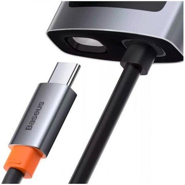 Baseus Metal Gleam Series 4-in-1 Multifunctional Type-C HUB Docking Station (2xUSB3.0 + 4KHD + Type-C) Gray (CAHUB-CY0G)