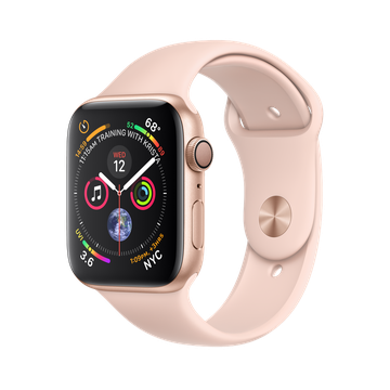 Apple Watch Series 4 GPS 44mm Gold Aluminum Case with Pink Sand Sport Band (MU6F2)