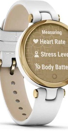 Garmin Lily Light Gold Bezel with White Case and Italian Leather Band (010-02384-B3)