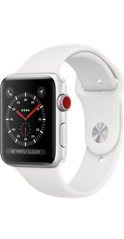 Apple Watch 42mm Series 3 GPS + Cellular Silver Aluminum Case with White Sport Band (MTGR2)
