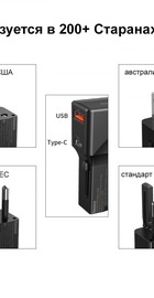 Baseus Universal Conversion Plug PPS Charger 18W (1 Type-C + 1 USB) Black (CCTY-01)