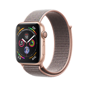 Apple Watch Series 4 GPS 44mm Gold Aluminum Case with Pink Sand Sport Loop (MU6G2)