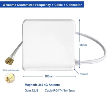 Anteniti 4G LTE MIMO 2x12 dbi With 2x3m Cable SMA connectors