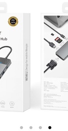 WIWU Linker 9in1 USB-C to (USB-C+USB2.0+2xUSB3.0+SD/MicroSD+VGA+HDMI+PD 100W) Grey (A921HV)
