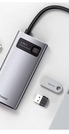 Baseus Metal Gleam Series 4-in-1 Multifunctional Type-C HUB Docking Station (2xUSB3.0 + 4KHD + Type-C) Gray (CAHUB-CY0G)
