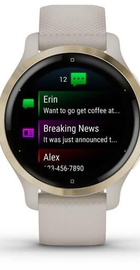 Garmin Venu 2S Light Gold Stainless Steel Bezel with Light Sand Case and Silicone Band (010-02429-01/11)