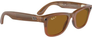 Ray-Ban Meta Wayfarer Large - Shiny Caramel/Polarized Brown (RW4008 670683 53-22)