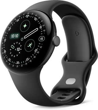 Google Pixel Watch 4 45mm Wi-Fi Matte Black Aluminum case / Obsidian Active Band