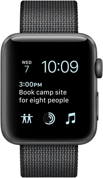 Apple Watch 42mm Series 2 Space Gray Aluminum Case with Black Woven Nylon (MP072)