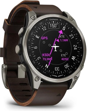 Garmin D2 Mach 2 47mm Titanium w. Oxford Brown Leather Band (010-02904-30/31)