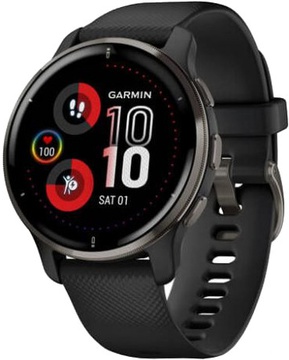 Garmin Venu 2 Plus Slate S. Steel Bezel w. Black Case and S. Band (010-02496-01/11/51))