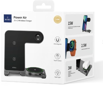 WIWU Power Air 3in1 Charging Station Series Black [Wi-W005]