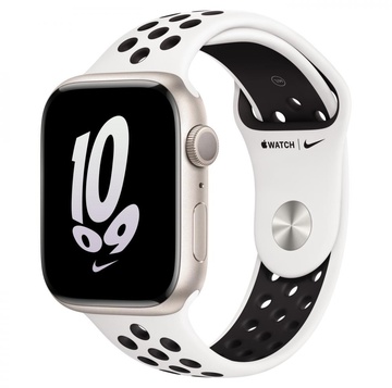 Apple Watch Nike Series 8 GPS 45mm Starlight Aluminum Case with Summit White/Black Nike Sport Band (MPH13)