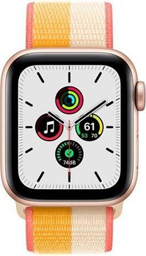 Apple Watch SE GPS + Cellular 40mm Gold Aluminum Case w. Maize/White S. Loop (MKQP3)
