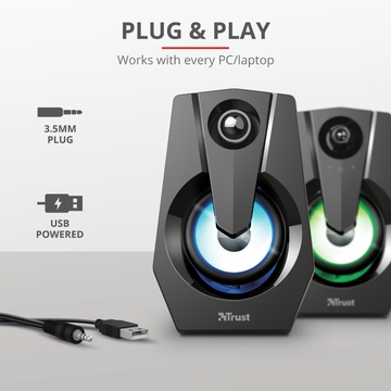 Trust Ziva RGB Illuminated 2.0 Gaming Speaker Set (24071)