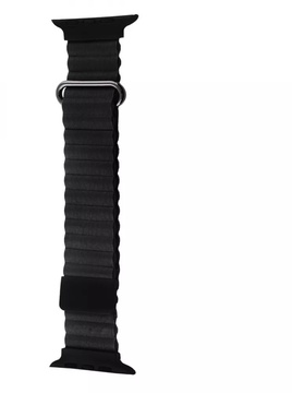 Apple Watch 42mm/44mm/45mm/49mm Colour Leather Black (high copy)