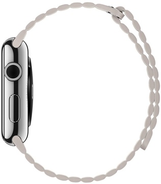 Apple Watch 42mm Stainless Steel Case with White Leather Loop Large (MMFW2)