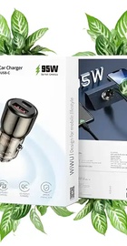 Wiwu Car Charger (1xType-C PD + 1xUSB 3.0) (Wi-QC012) 95W