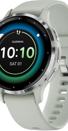Garmin Venu 3S Silver S. Steel Bezel w. Sage Gray Case and S. Band (010-02785-01/51)