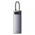 Baseus Metal Gleam Series 9-in-1 (3xUSB3.0 + 4KHD+ TF + SD + Type-C PD + VGA + RJ45) Grey (CAHUB-CU0G)