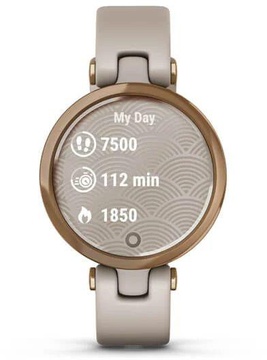 Garmin Lily Rose Gold Bezel with Light Sand Case and Silicone Band (010-02384-11)